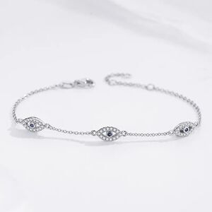 925 Sterling silver EVIL EYE BRACELET THREE EYES